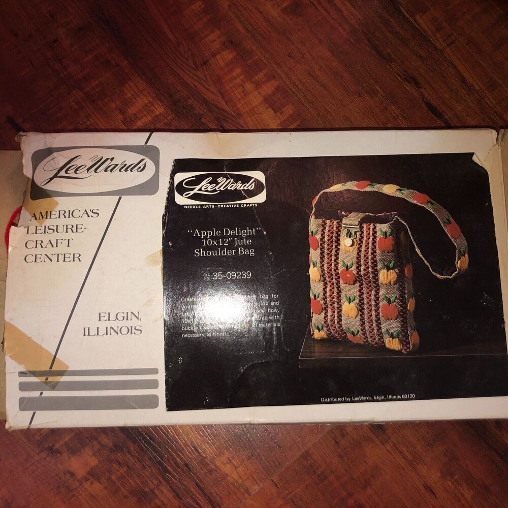 Vintage LeeWards "Apple Delight" 35-09239 10"x12" Jute Shoulder Bag - Teacher -